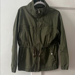 Olive Green Zip-Up Jacket